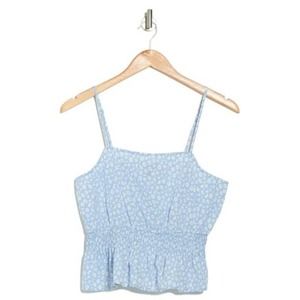 Vero Moda Light Blue Floral Henna Peplum Tank Top NWT Size Large